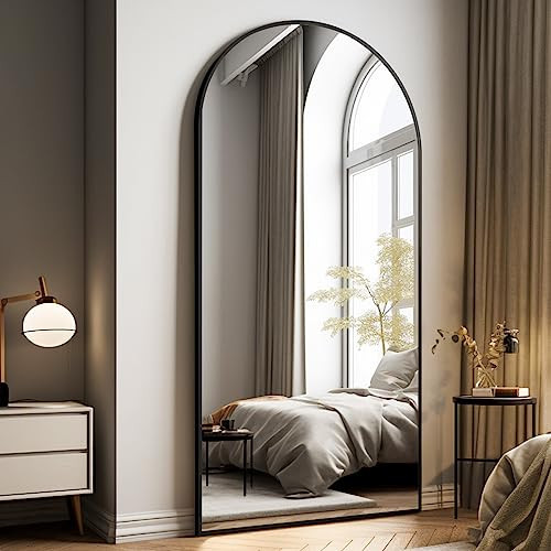 Easly Oversized Full-Body Mirror, 76" x 34" Arched Full-Length Mirror, Black Metal Frame, Floor Mirror for Bedroom, Living/Dressing Room, Gym - Stand/Wall Mounted/Leaning | Amazon (US)
