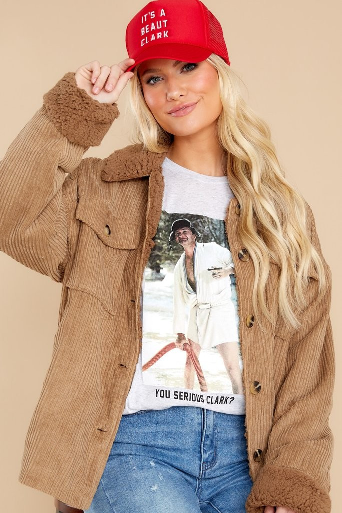 Find Your Groove Camel Corduroy Jacket | Red Dress 