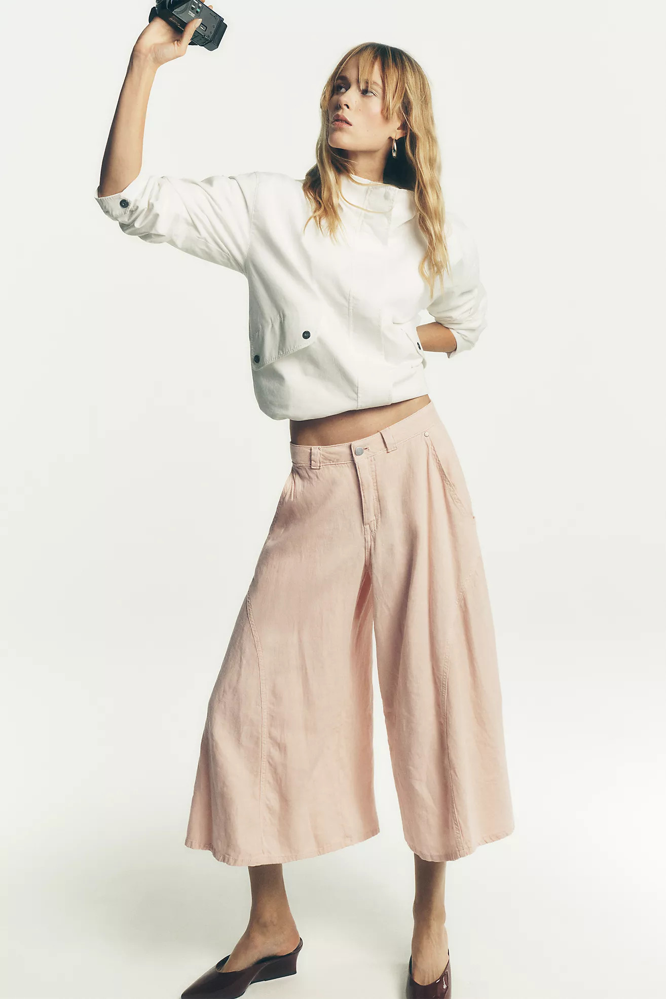 Pilcro Linen Blend Culottes | Anthropologie (US)