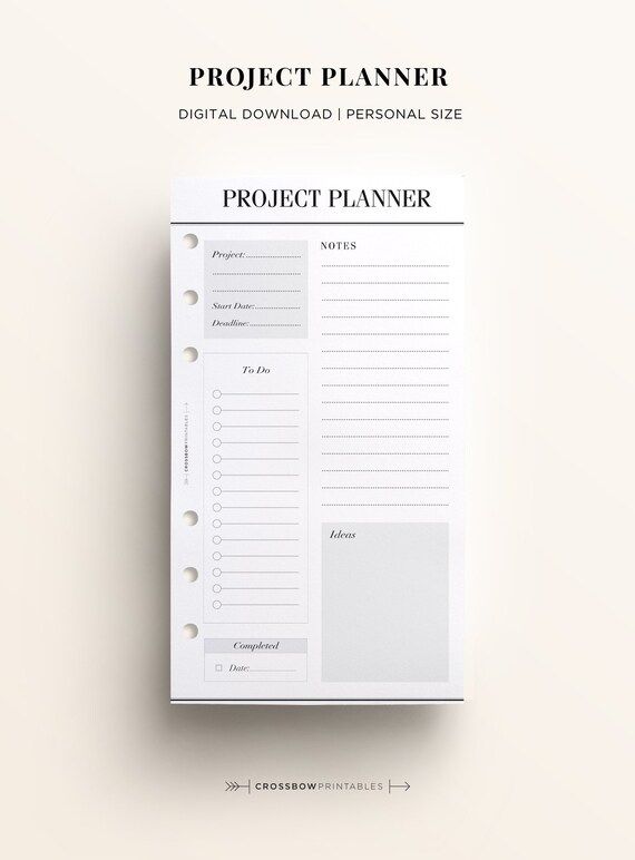 PRINTABLE PERSONAL Project Planner Printable, Work Printable, Personal Size Planner Printables, S... | Etsy (US)