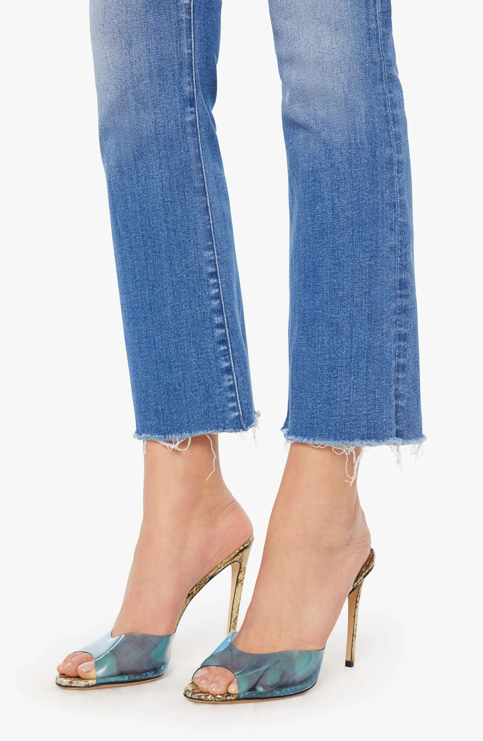 MOTHER The Hustler Fray Ankle Slim Bootcut Jeans | Nordstrom | Nordstrom