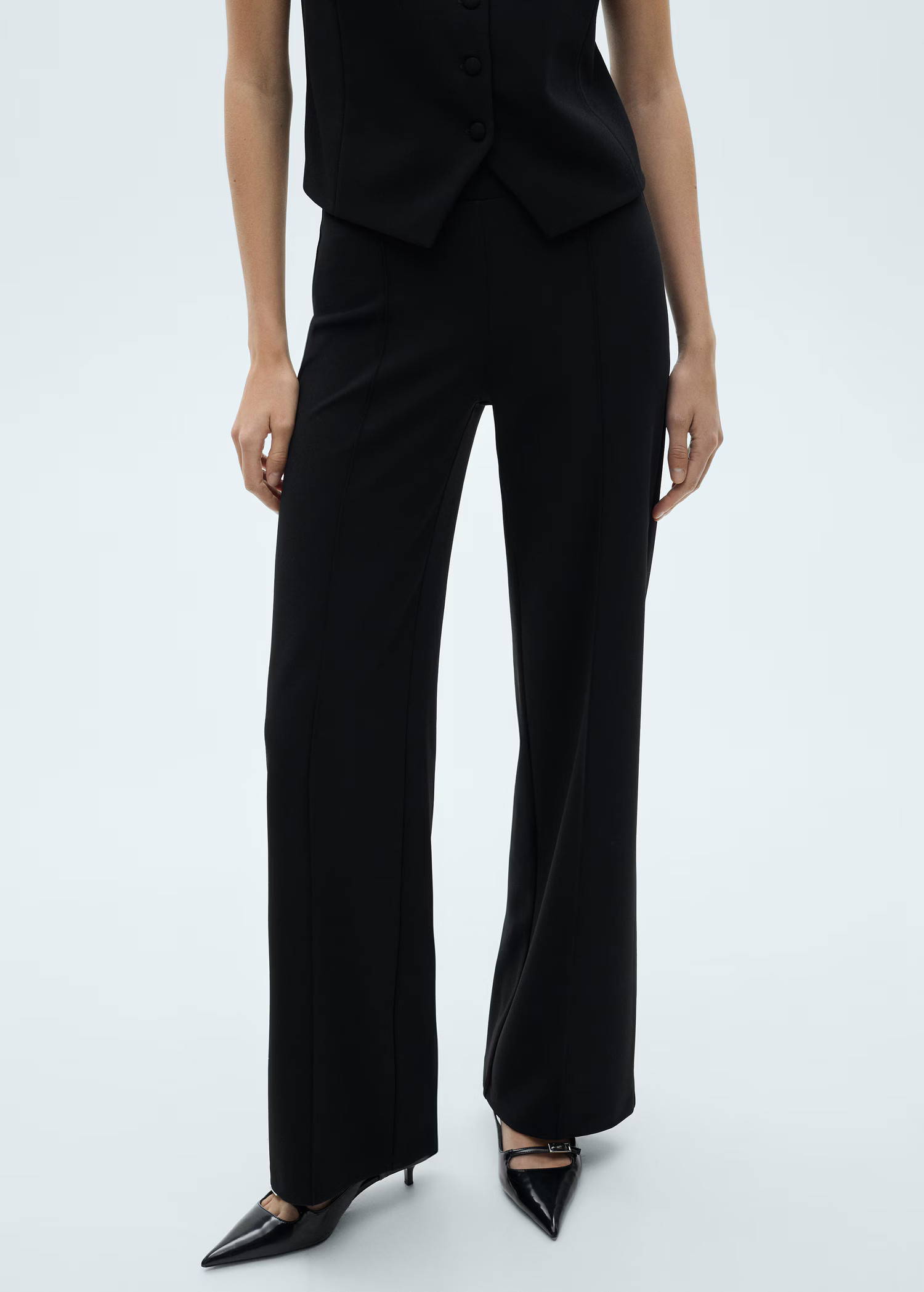 Straight knitted trousers - Women | MANGO United Kingdom | MANGO (UK)