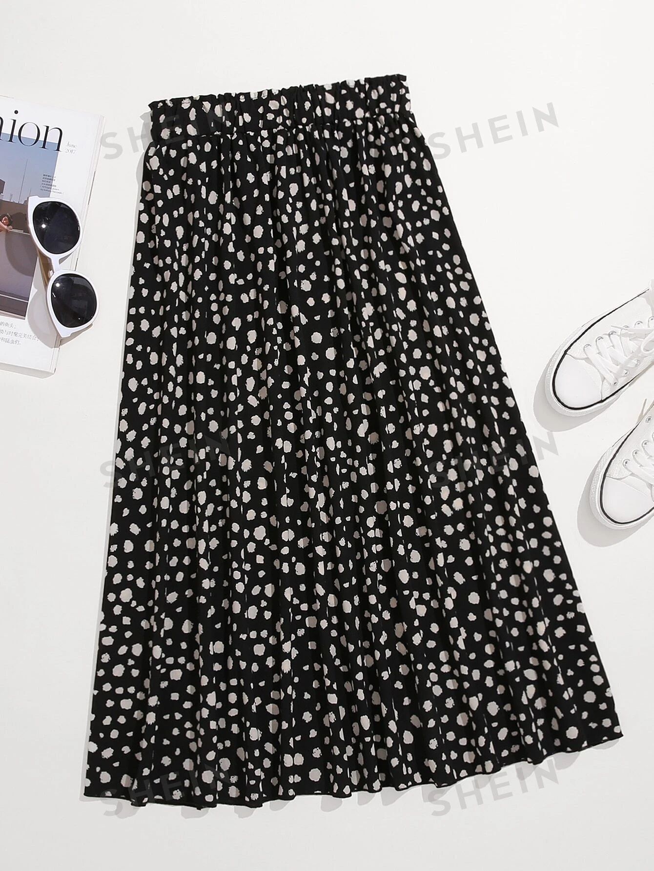 SHEIN LUNE Plus Allover Print A-line Skirt | SHEIN