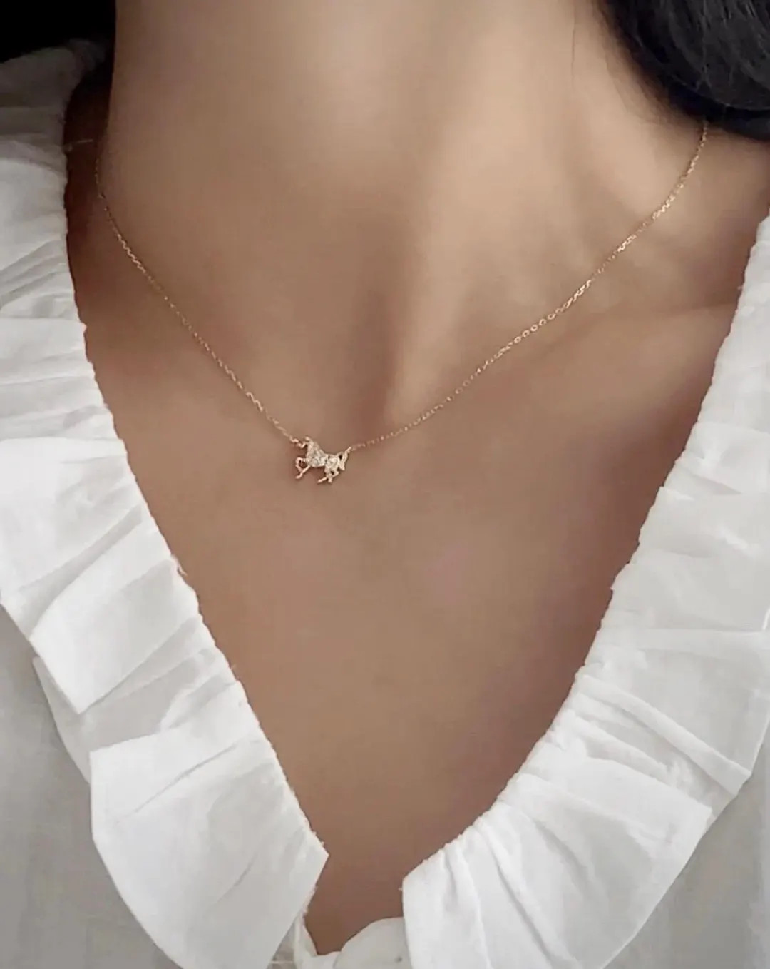 Horse Pendant Necklace, VVS D Moissanite Diamonds, 925 Sterling Silver - Etsy | Etsy (Global)