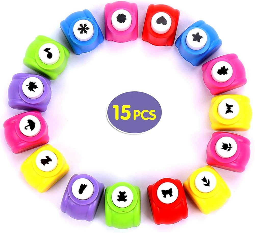 Paper Punches,15pcs Punch Craft Set Mini Punches Hole Punch Shapes Hole Punch Shape Scrapbooking ... | Amazon (US)