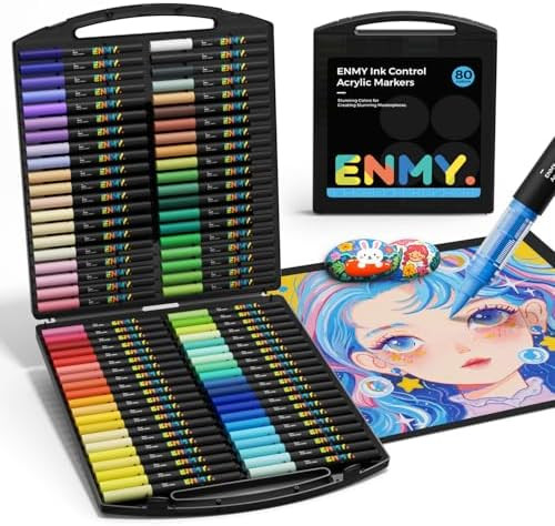 ENMY 80 Colors Acrylic Paint Markers, Direct Liquid Acrylic Paint Marker Pen, Fabric Markers for ... | Amazon (US)