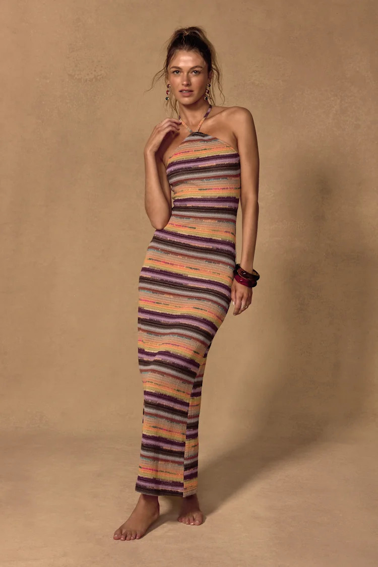 Molly Brown Multi Crochet Halter Maxi Swim Cover-Up | Lulus