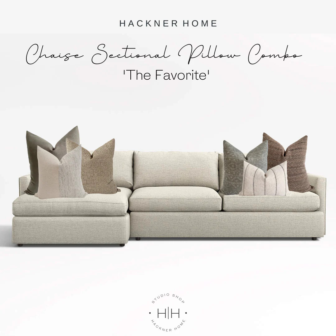 Sectional Chaise Sofa Pillow Combo | 'The Favorite' | Hackner Home (US)