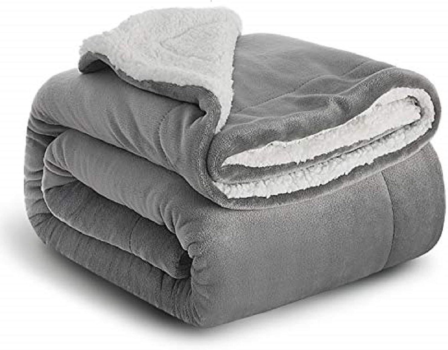 BEDSURE Sherpa Fleece Blanket Throw Size Grey Plush Throw Blanket Fuzzy Soft Blanket Microfiber | Amazon (US)