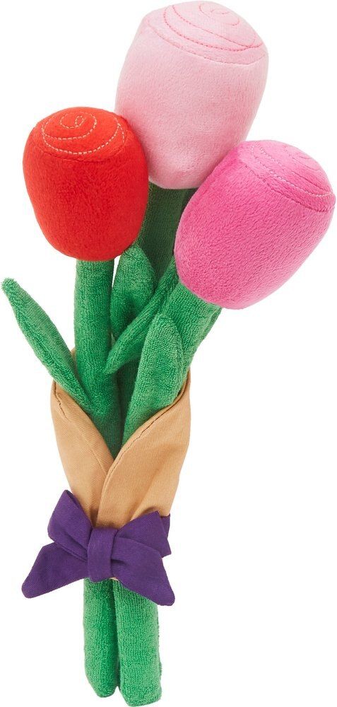 Frisco Valentine Rose Bouquet Plush Squeaky Dog Toy | Chewy.com