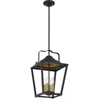 Salvaggio 4 - Light Lantern Geometric Pendant Breakwater Bay Finish: Mottled Black | Wayfair North America
