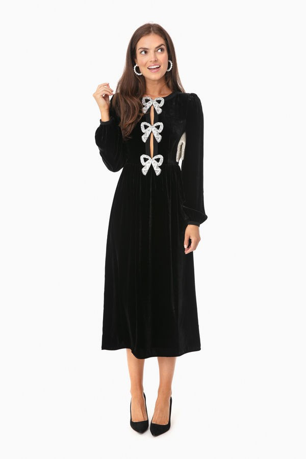 Black Camille Bows Dress | Tuckernuck (US)