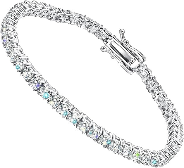 Gem's Beauty 2-6.5mm Moissanite Tennis Bracelet for Women mens Bracelets Gifts Diamond Tennis Bra... | Amazon (US)