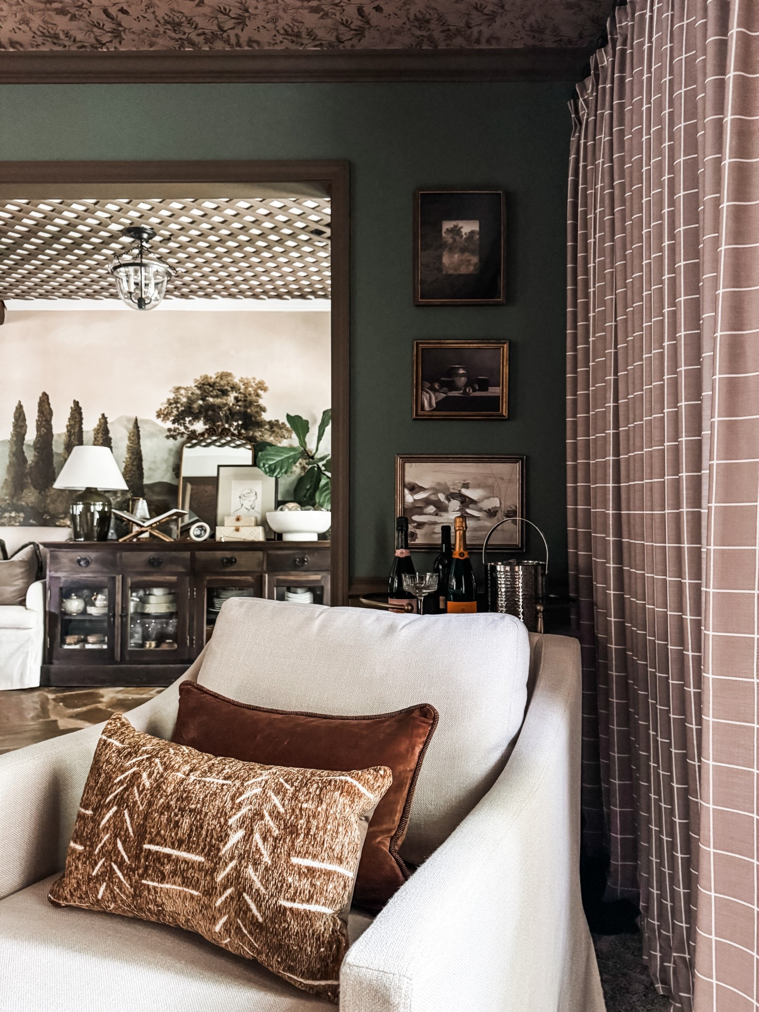 Love this corner of the sitting room with bar cart and foyer view. 

#LTKFindsUnder100 #LTKStyleTip #LTKHome