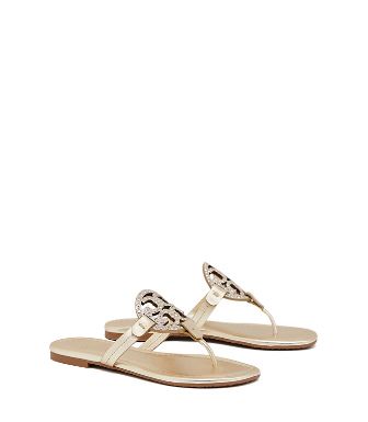 Tory Burch Miller Embellished Sandals, Metallic Leather | Tory Burch US
