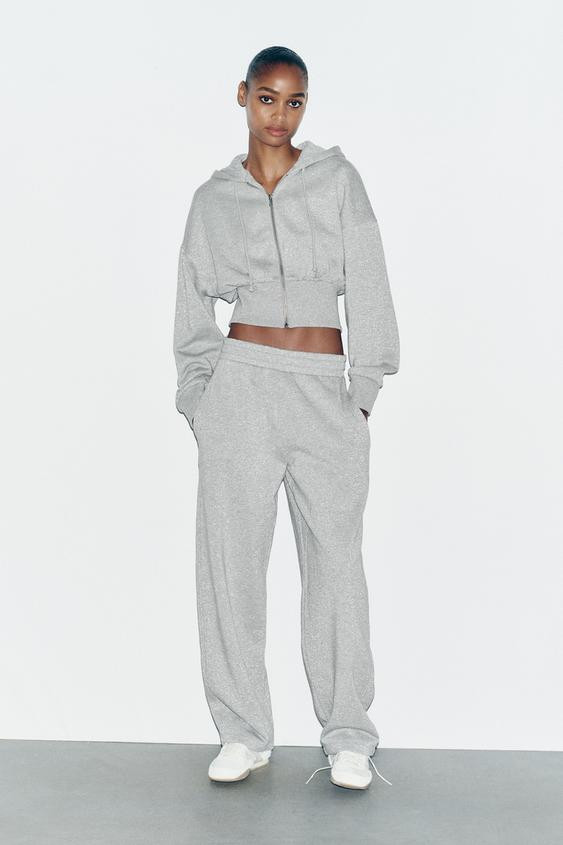 METALLIC THREAD CROP SWEATSHIRT | Zara US