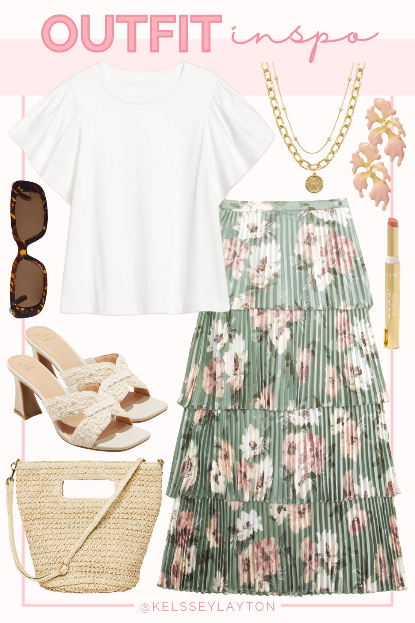 Outfit idea, spring style, spring outfit, floral skirt, Target shoes, woven bag, Kendra Scott 

#LTKSeasonal #LTKfindsunder50 #LTKsalealert