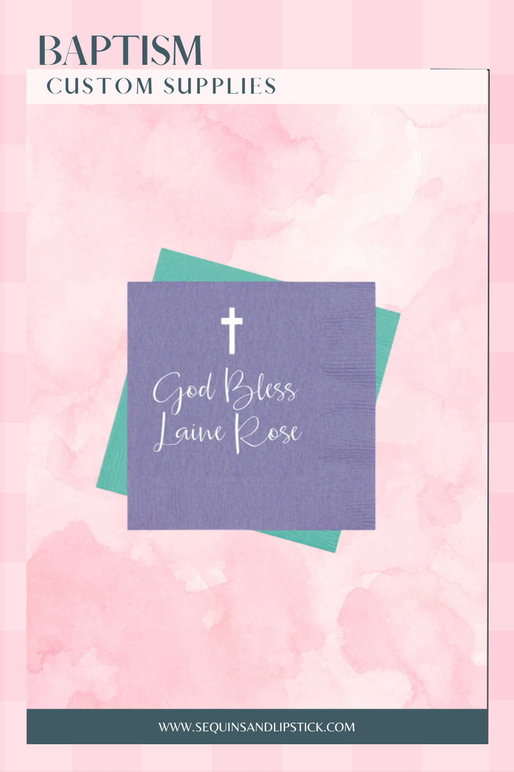 Celebrate a special baptism day with personalized baptism supplies. Custom napkins featuring names and meaningful details add a thoughtful, elegant touch to baptism receptions and family gatherings. 

 #LTKGiftGuide #LTKBaby #LTKKids