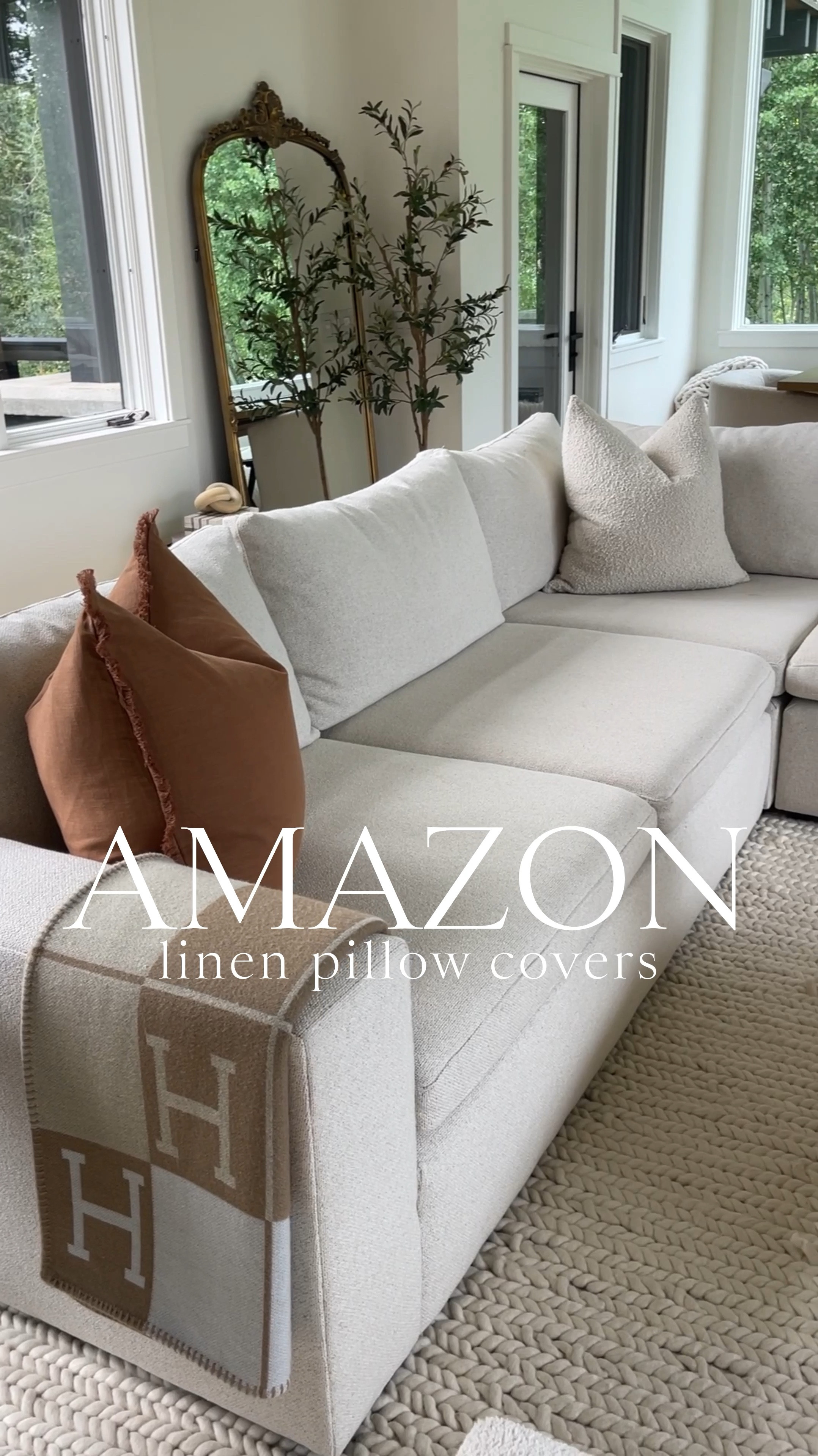 HOME \ new linen Amazon find pillow covers! THE perfect color to warm up my living room for fall🍂 These come in numerous sizes and color options - I have 24”x24” in brown🤎🤎 A set of 2 is $32! Make sure to size up in your insert for extra fluff AND give them a little steam to get the creases out from the packaging!👌🏻👌🏻 Style them on a sofa or bed! 

LTKvideo
LTKhome
Decor
Bedroom
