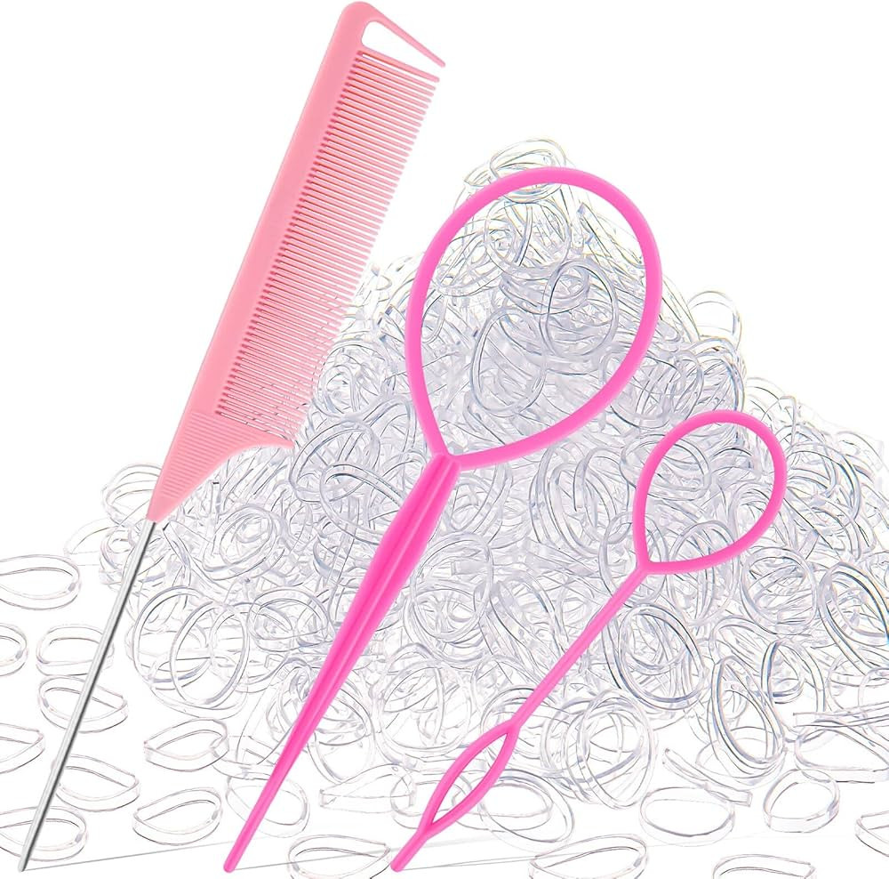 1000Pcs Clear Elastic Hair Rubber Bands, Soft And Small Hair Elastics Ties for Girls And Women, 2... | Amazon (US)