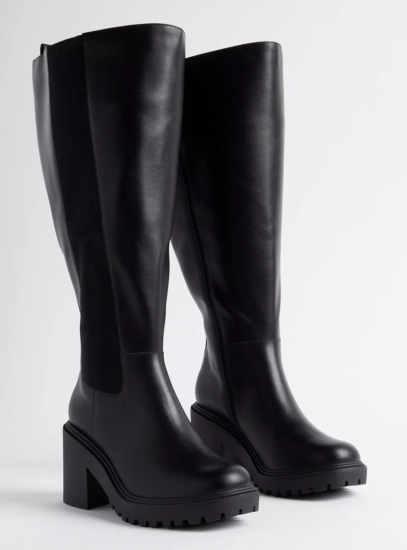 Lug Sole Chelsea Knee Boot (WW) | Torrid (US & Canada)