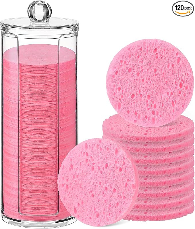 120pcs Compressed Facial Sponges Natural Face Exfoliator Disposable Face Sponges for Cleansing Ro... | Amazon (US)