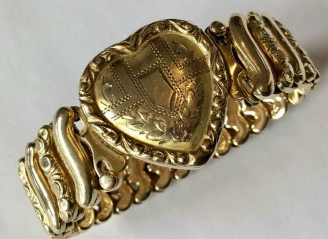 Antique 12K GF Sweetheart Expansion Bracelet, Leading Lady, Unengraved - Etsy | Etsy (US)