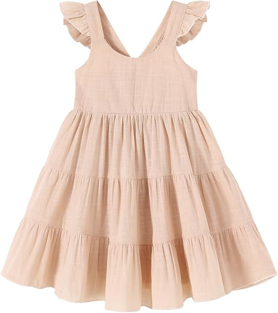 Kids Toddler Baby Girls Rainbow Dress Princess Sleeveless Beach Butterfly Sundress | Amazon (US)