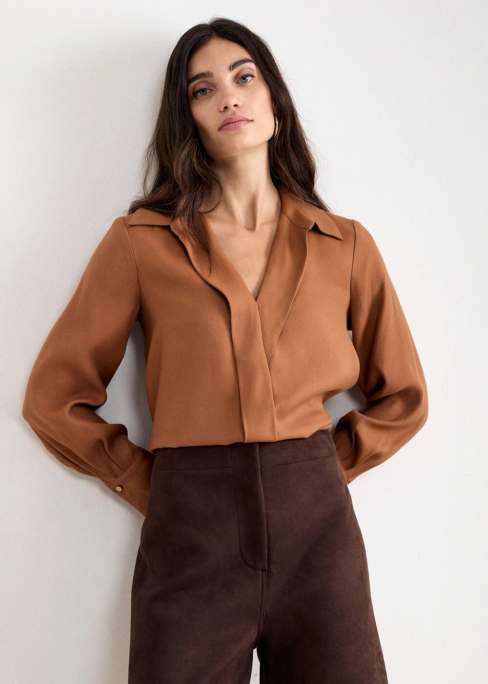 Rihannon Wrap Long Sleeve Shirt | Phase Eight