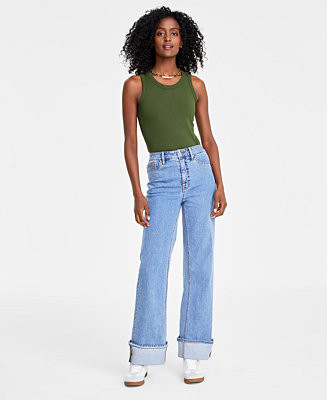 Women's Wide-Cuff Wide-Leg Jeans, Created for Macy's | Macy's Canada