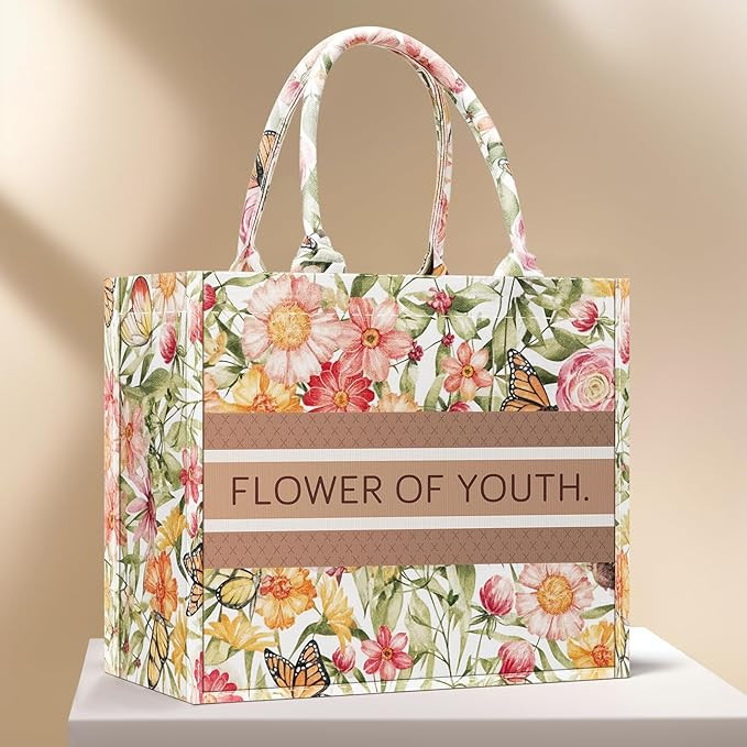 Canvas Tote Bag for Women Handbag Reusable Shopping Bags for Groceries, Picnics, Easy Storage | Amazon (US)