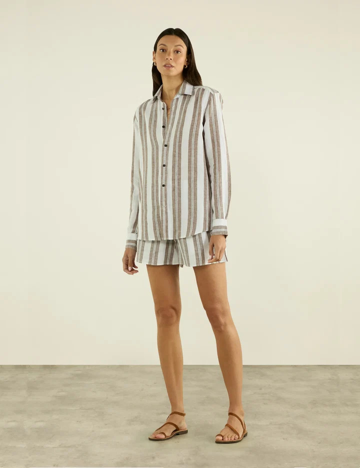 The Boyfriend: Linen, Lapis Blue | With Nothing Underneath