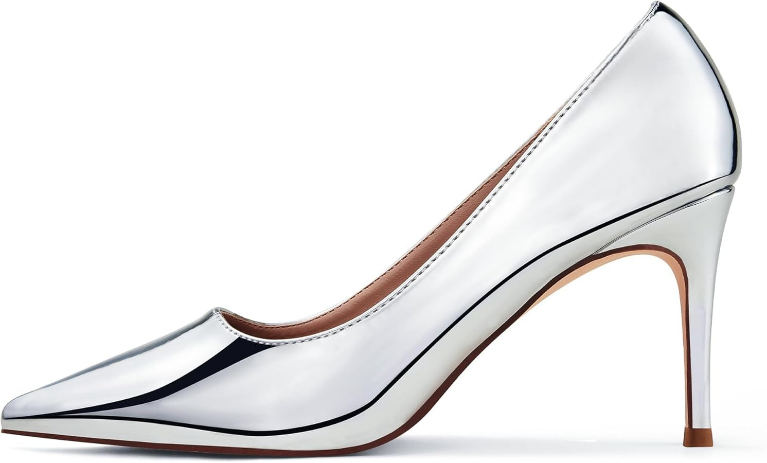 Elisabet Tang 3 in Classic Pointy Pull on Heeled Wedding Pumps - Comfortable Stiletto Closed Toe ... | Amazon (US)