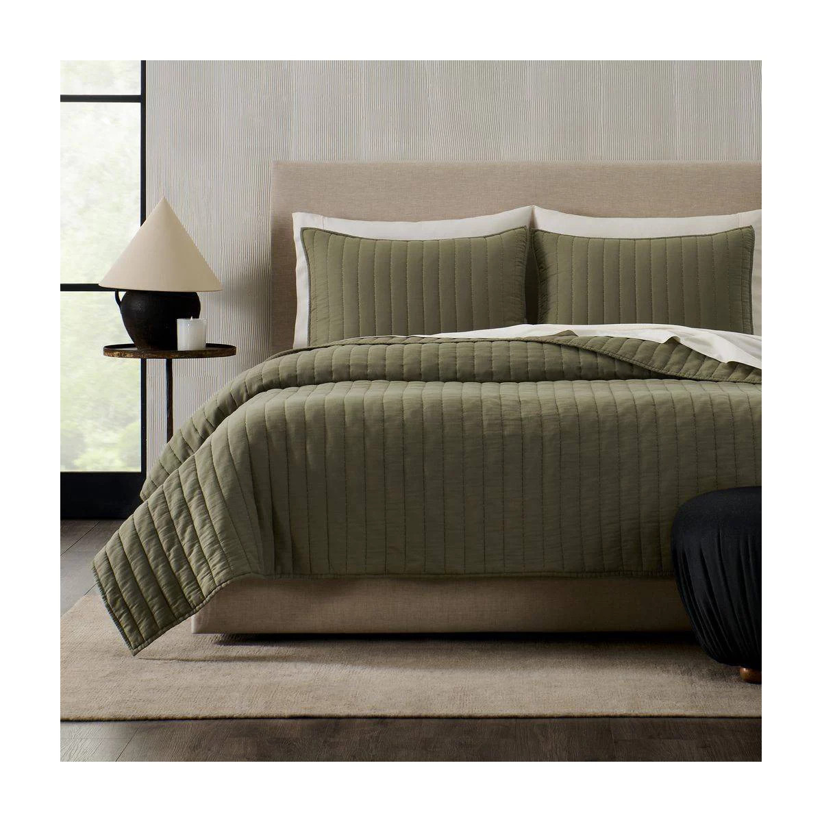 Jeremiah Brent Home 3pc Full/Queen Channel Rice Stitch Gauze Quilt Set Green | Target