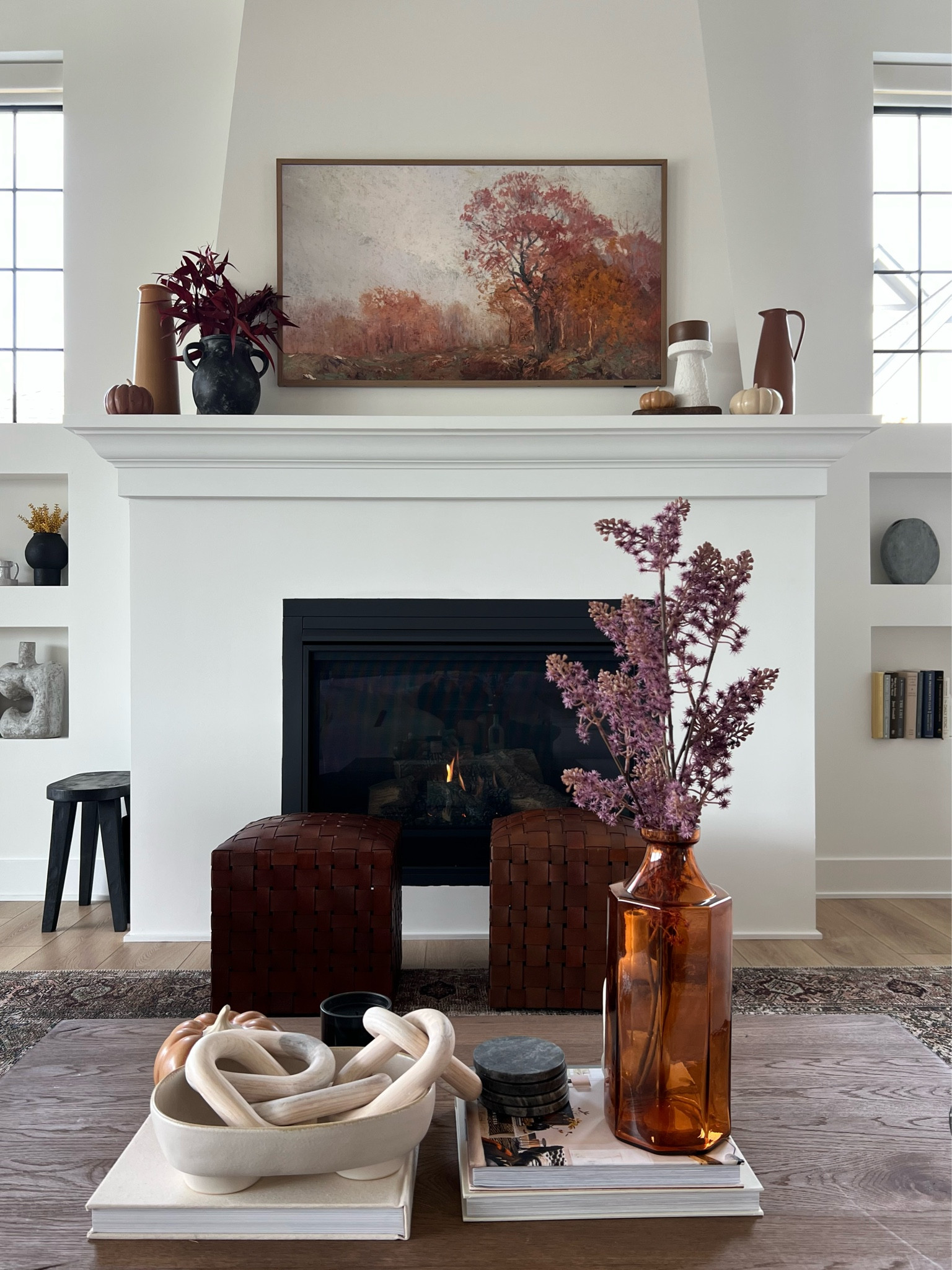 Finally Fall at the Post house! Frame TV & frame are on sale! #kathleenpost #ltkfall #fireplace 