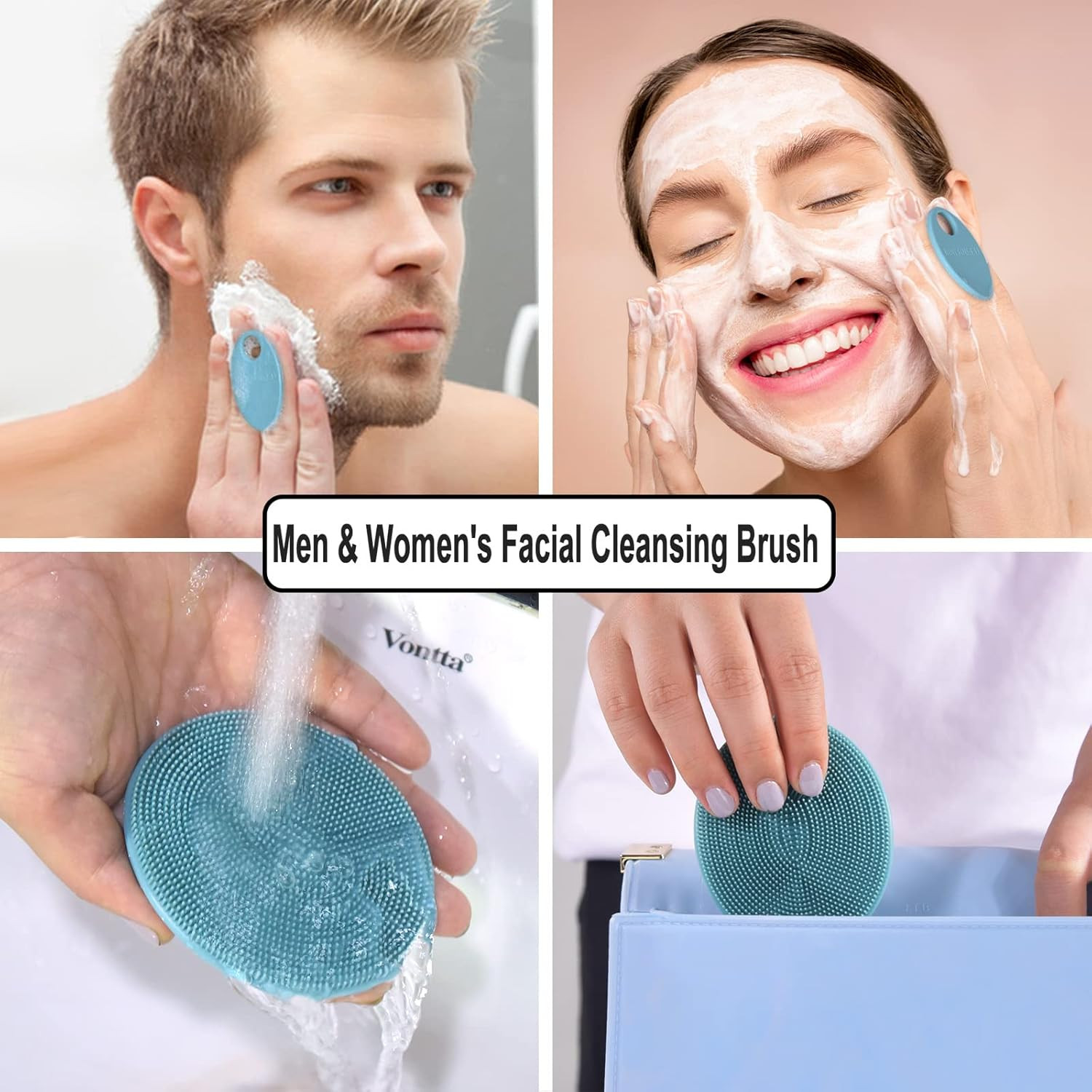 INNERNEED Silicone Face Scrubber, Exfoliating Brush Manual Handheld Facial Cleansing Brush Blackh... | Amazon (US)