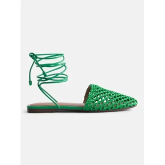 Free Assembly Women's Woven Wrap Slide Flats | Walmart (US)