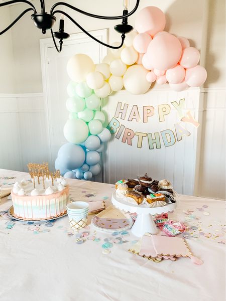 Two sweet birthday party. Second birthday themes. Pastel balloon arch. Pastel rainbow birthday cake. Kids birthday party theme. 

#LTKbaby #LTKkids #LTKfamily