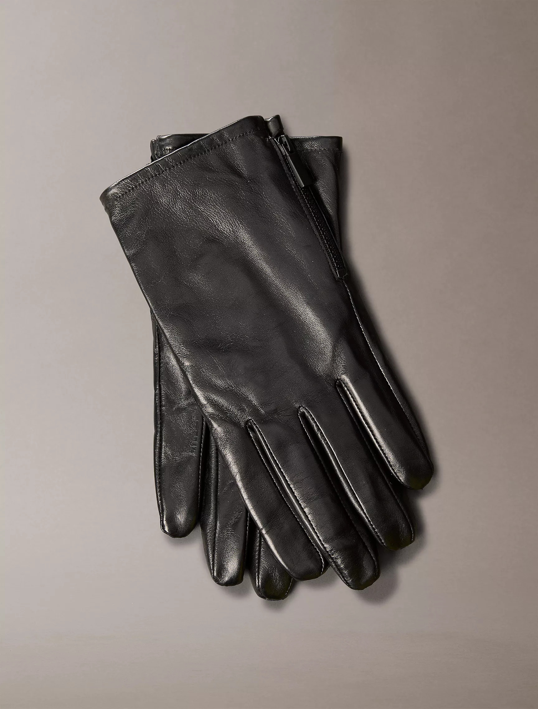 Women's Side Zip Leather Gloves | Calvin Klein | Calvin Klein (US)