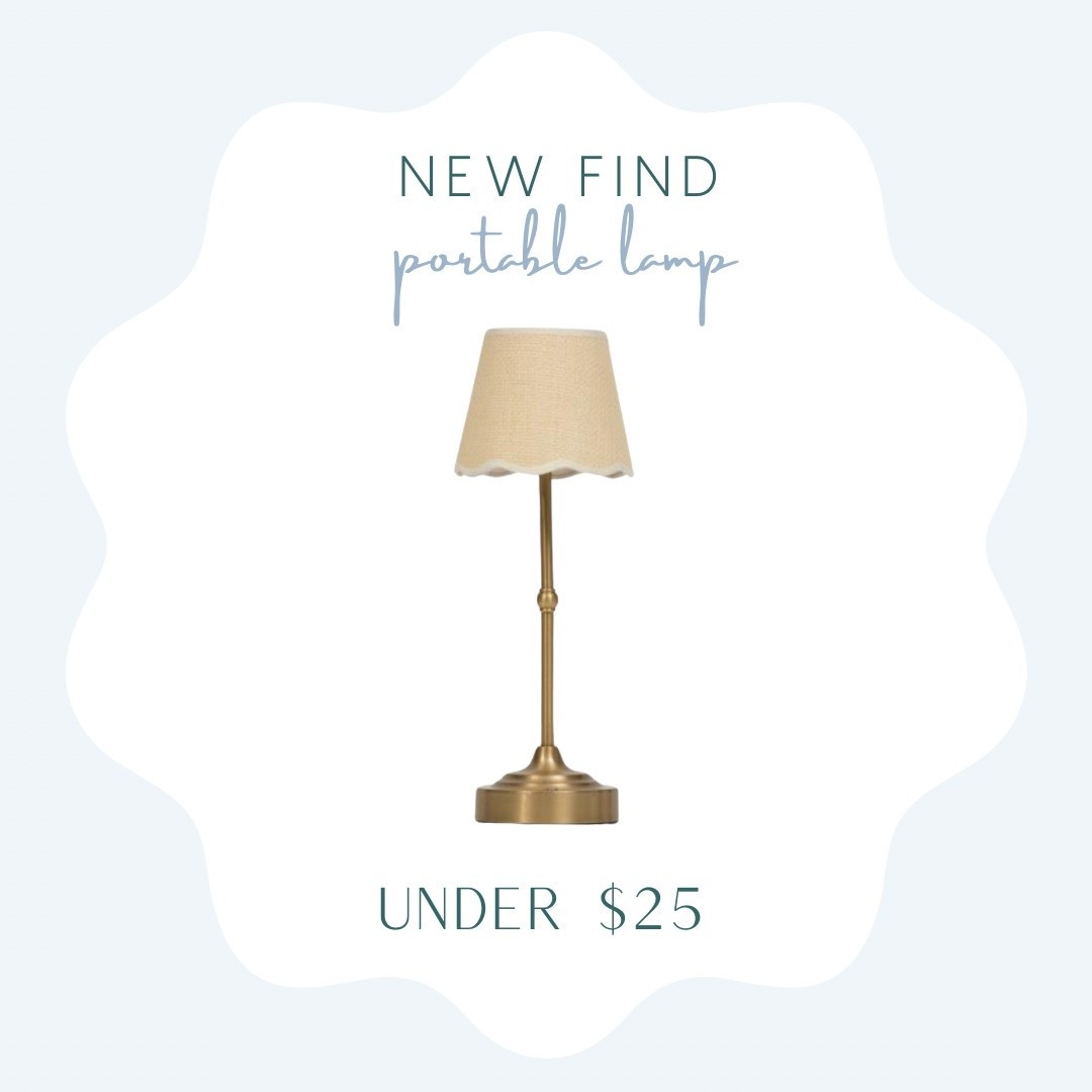 Under $25 portable lamp with scalloped shade! 

LED lamp, portable lamp, scalloped lamp, gold lamp, kitchen lamp, small lamp, 
