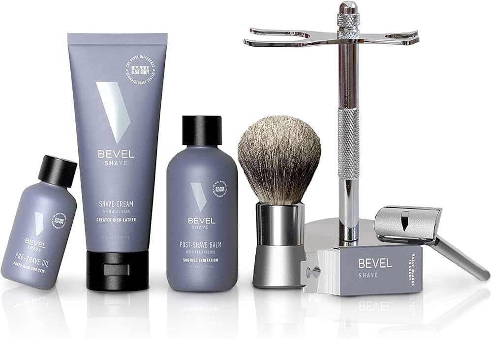 Shaving Kit for Men with Shaving Brush & Safety Razor Stand by Bevel - Starter Shave Kit, Include... | Amazon (US)