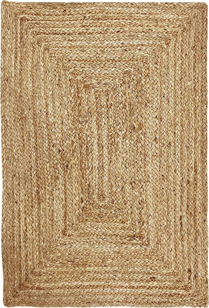 Hausattire Hand Woven Jute Braided Rug, 2'x3' - Natural, Reversible Farmhouse Accent Rugs for Liv... | Amazon (CA)