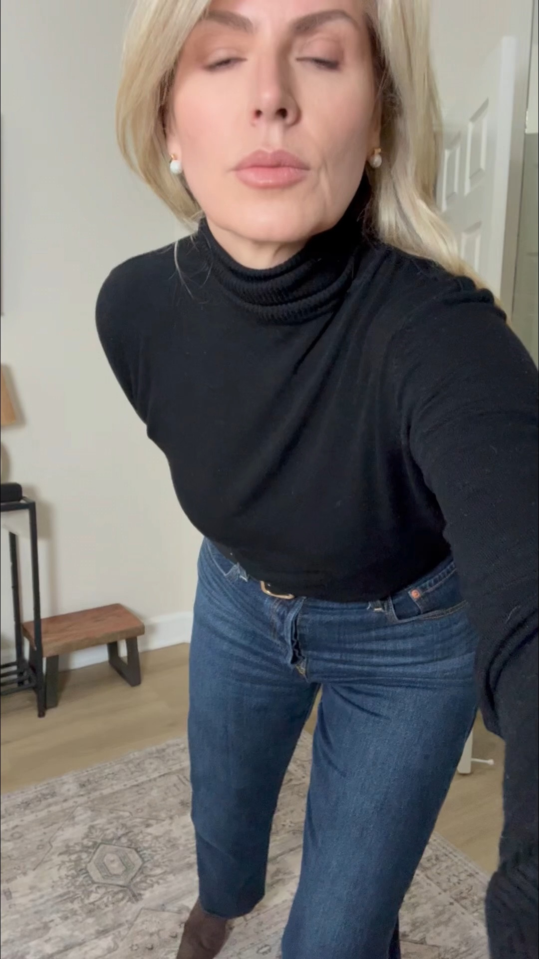 The easiest 90s minimalist outfit 🖤

Black turtleneck + classic jeans = the timeless outfit formula that never fails. Clean, simple, and effortlessly chic. I love adding sleek sunglasses and a structured bag to elevate the look while keeping it minimal.

This is one of those outfits you can wear anywhere — coffee, errands, casual meetings, or travel days — and still feel polished.

Shop my black turtleneck, favorite jeans, and accessories on LTK.

#LTKStyle #LTKDenim #90sMinimalist #QuietLuxuryStyle #ClassicOutfit #GenXStyle #EffortlessStyle #MinimalChic

#LTKTall #LTKSpringSale #LTKOver40
