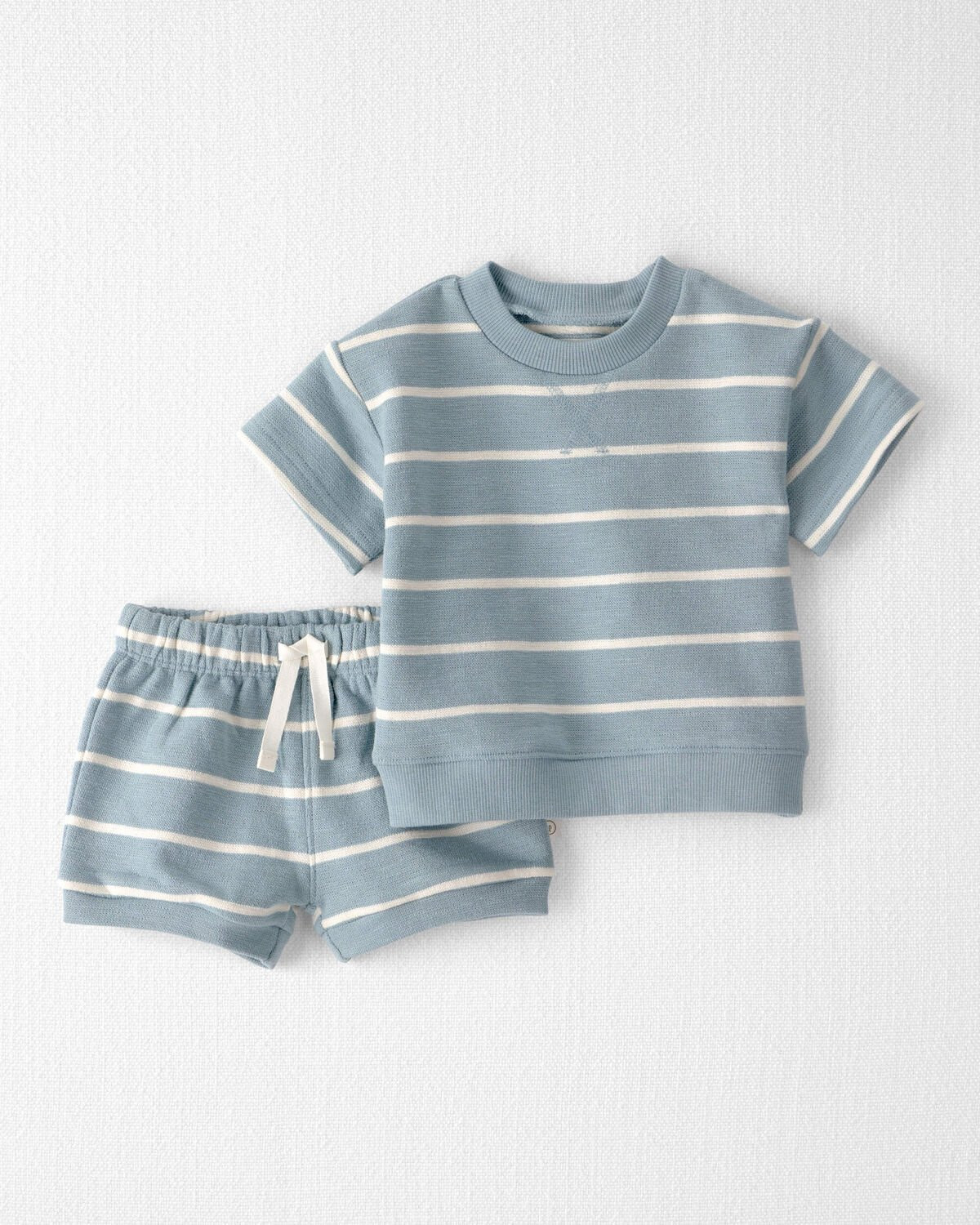 Baby 2-Piece Organic Cotton Top & Short Set in Stripes - Little Planet | Carter's | Carter's Inc