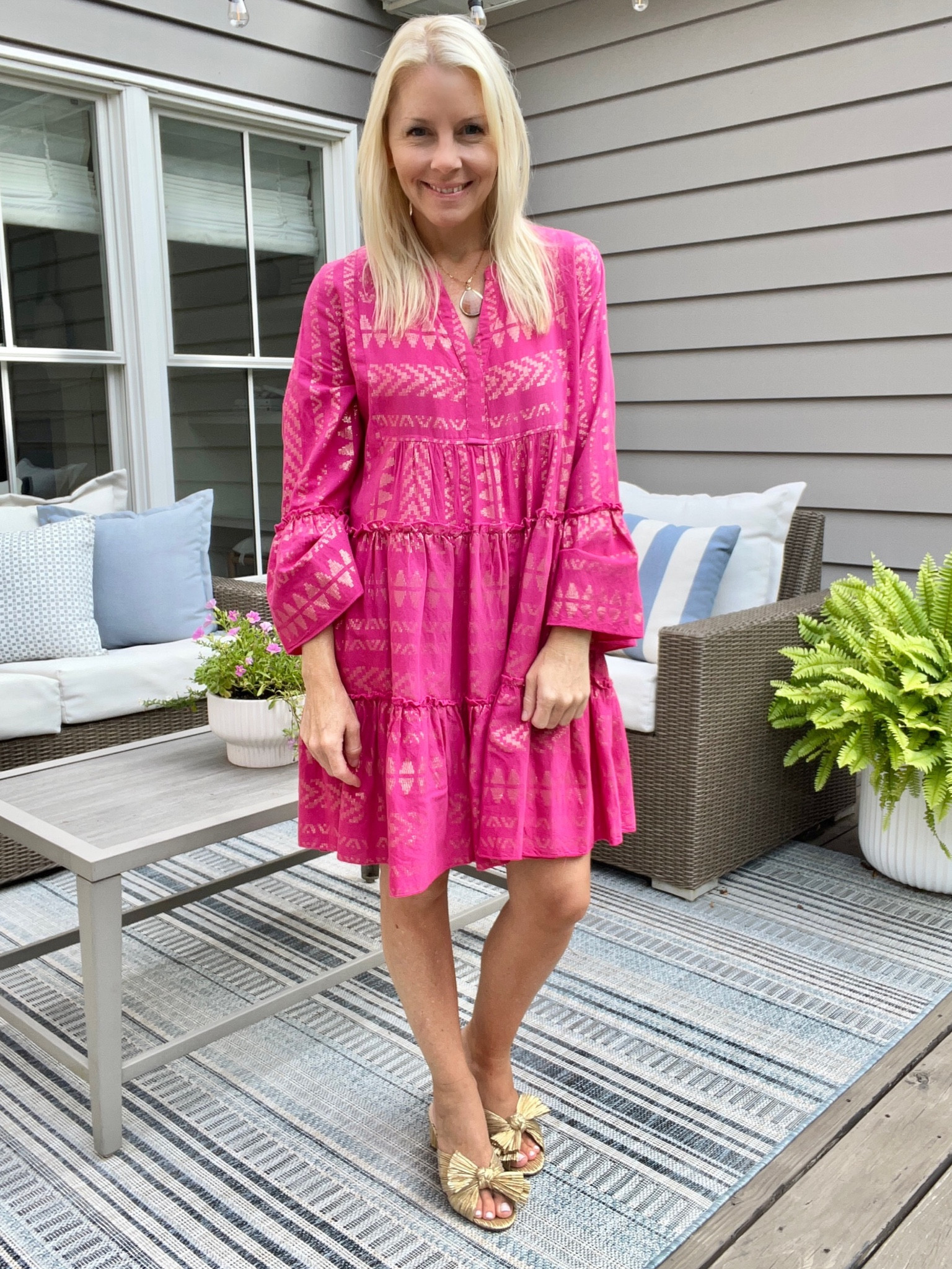 pretty in pink / pink and gold dress / devotion dupe / Elan / summer dress / vacation dress / wedding guest dress 

#LTKstyletip #LTKFind #LTKSeasonal