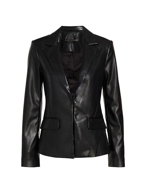 Alice + Olivia Mya Double-Breasted Vegan Leather Blazer | Saks Fifth Avenue