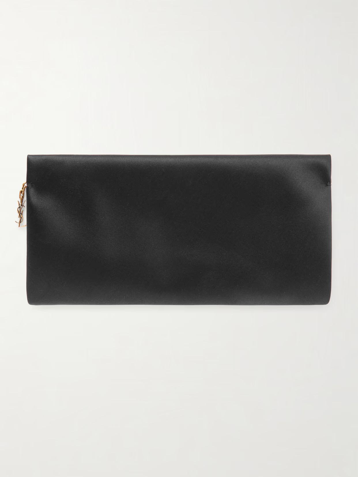 SAINT LAURENT - Evening Satin Clutch - Black | NET-A-PORTER (US)