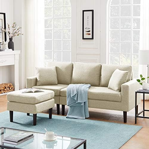 BELUPAID Convertible Sectional Sofa Couch, Modern Linen Fabric L-Shaped Upholstered Sofa with Rev... | Amazon (US)