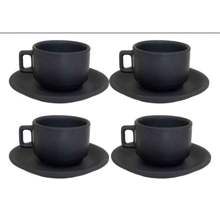 New Image Conjunto de Xícara de Chá 200ml Cerâmica Rústica 4 Peças- Várias Cores Disponíve... | SHEIN