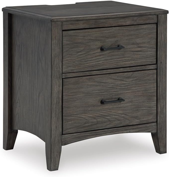 Signature Design by Ashley Montillan Casual 2 Drawer Nightstand with Power Supply and USB Ports, ... | Amazon (US)